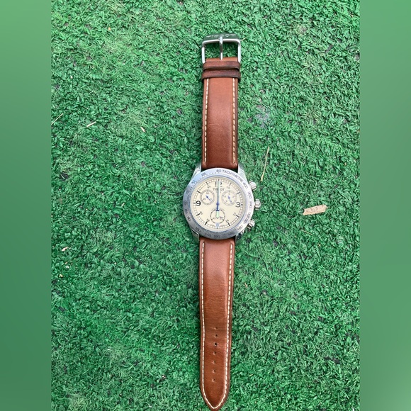 TISSOT V8 Chronograph Date 43MM Silver Dial Men's Watch - Picture 1 of 5